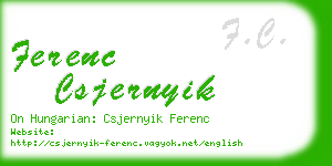ferenc csjernyik business card